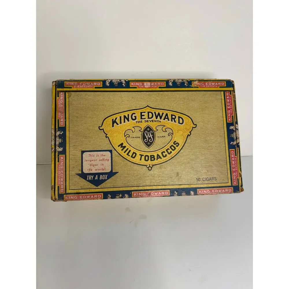 Vintage 1950s King Edward Imperials Cigar Box Swisher 6 Cent Crafting